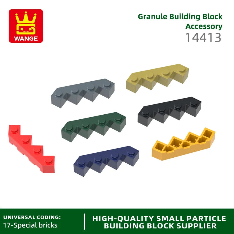 47Pcs/Lot 14413 4x4 Wedge Facet Building Blocks Moc House Accessories Compatible with Brick Construction Children Toys Gift Box