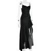 Articat Elegant Spaghetti Strap Satin Split Maxi Dress Women Sexy Backless Bodycon Party Evening Dress Summer Holiday Beachwear