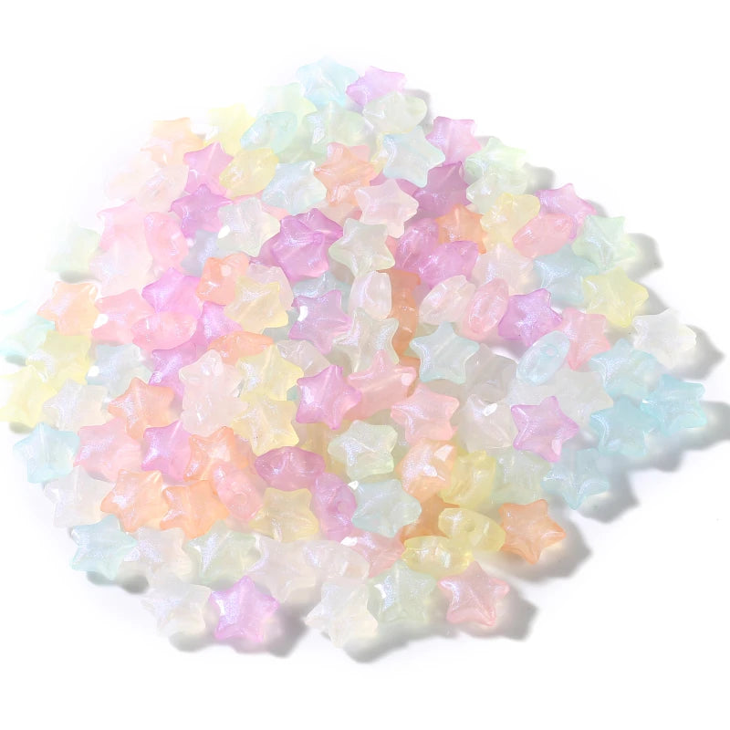 30Pcs Luminous Acrylic Beads 15mm Pentagram Loose Beads For Glow In The Dark Jewelry Making DIY Bracelet Necklace Earring