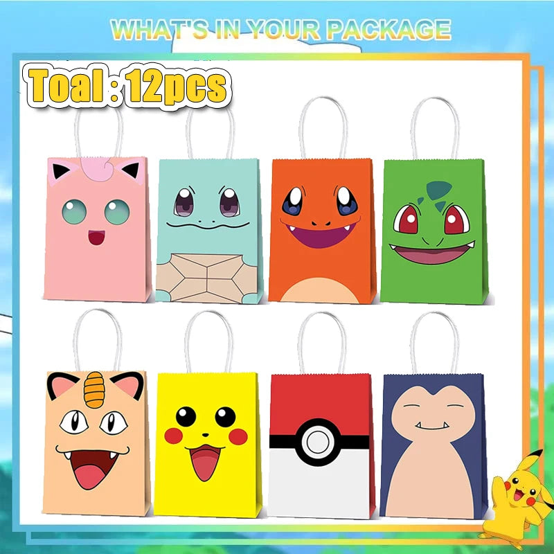 Pokemon Birthday Party Supplies Pikachu Party Decorations Foil Balloons Blowouts Tableware Plate Napkin Baby Shower Supplies Toy