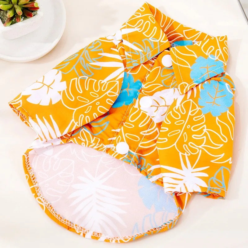Summer Pet Clothes Hawaiian Style Pet Beach Dog Shirts Fashion Puppy Vest Coconut Print Cat Shirt Chihuahua Yorkies Pet Clothes