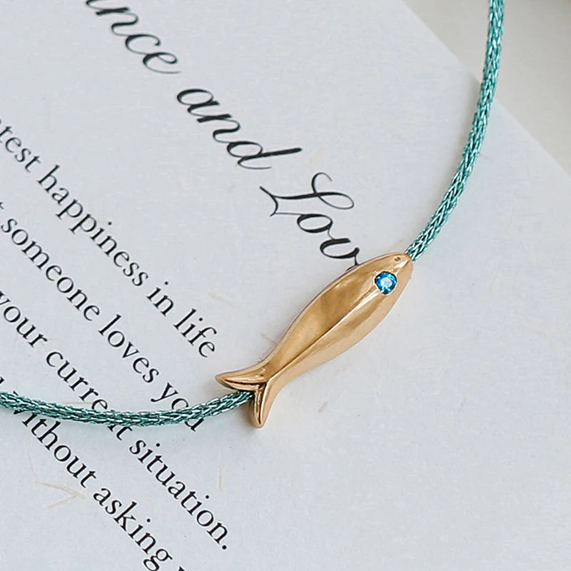 Cute Fish Braided Rope Anklets For Women Bohemian Style Blue And Red Rope Fashion Leg Foot Chain Summer Beach Jewelry