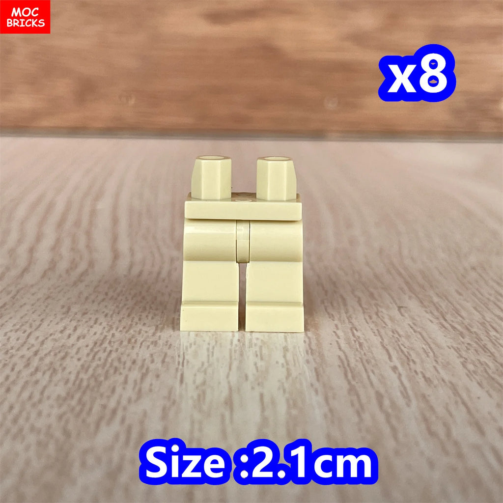 8pcs/lot MOC Bricks Blank Pants legs Body Wear Figure Accessory Assembled Building Blocks Toy Kids Plastic Dolls