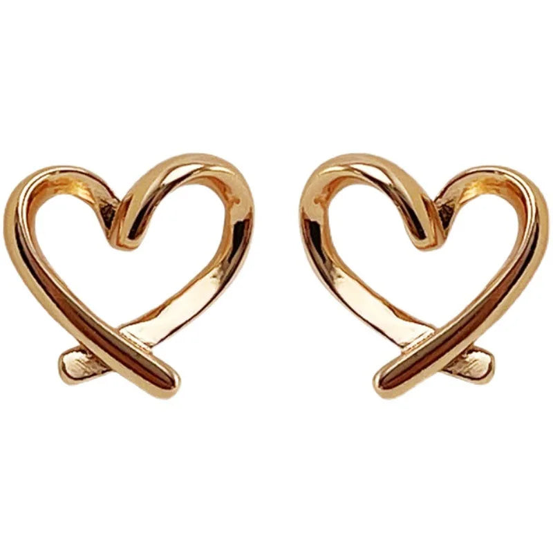 Korean Irregular Heart Ear Clip for Women Girls Painless Silicone Non-Piercing Ear Clip Ear Cuff Wedding Party Jewelry Gifts