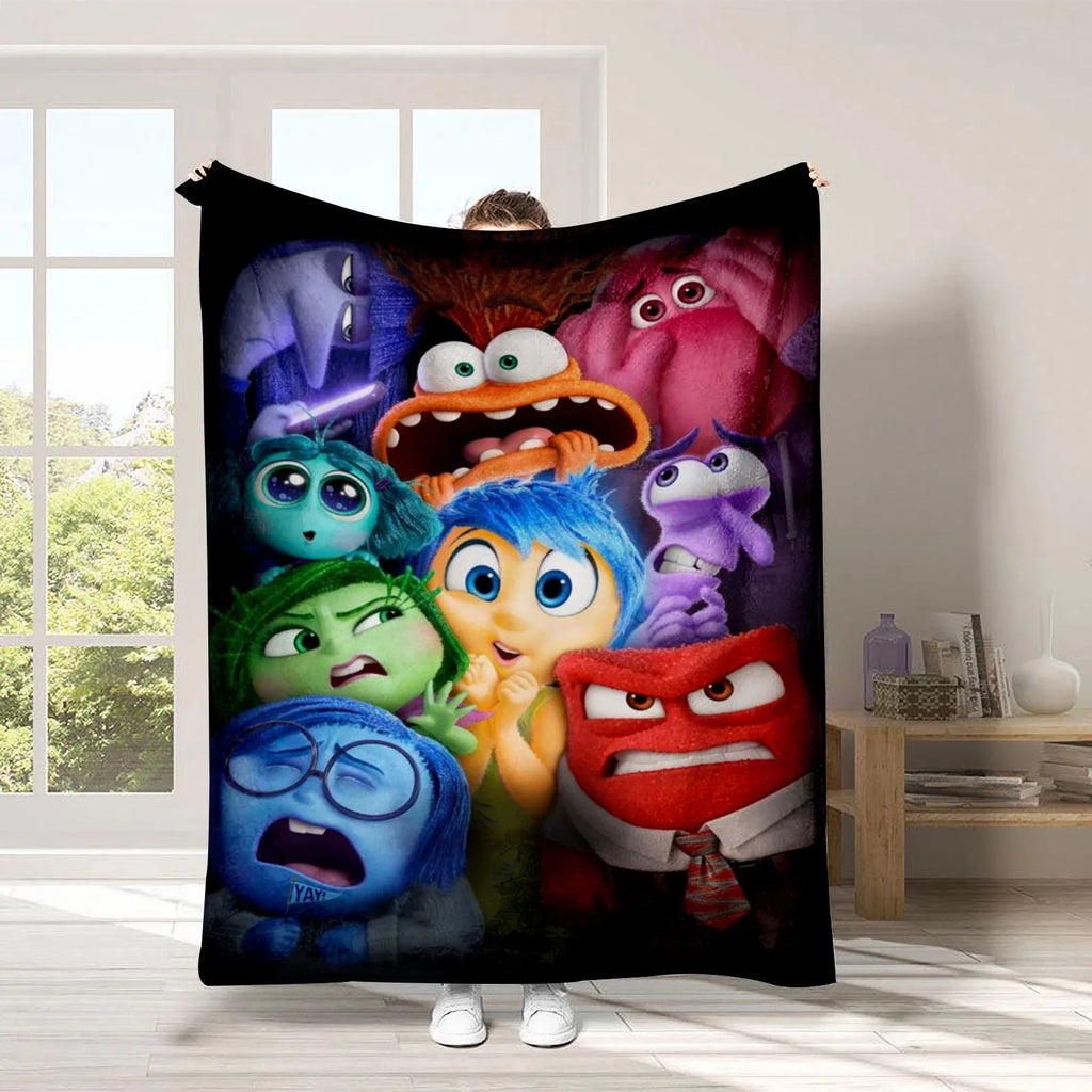 2024 New Inside Out 2 Plush Blanket Emotional Figures Summer Winter Flannel Blanket Soft Cozy Throw Sofa Bed Kids Birthday Gift