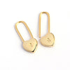 925 Sterling Silver Ear Needle key Pendant Hoop Earrings Gold Earrings For women Lock Pierced Earrings Fashion Party Jewelry