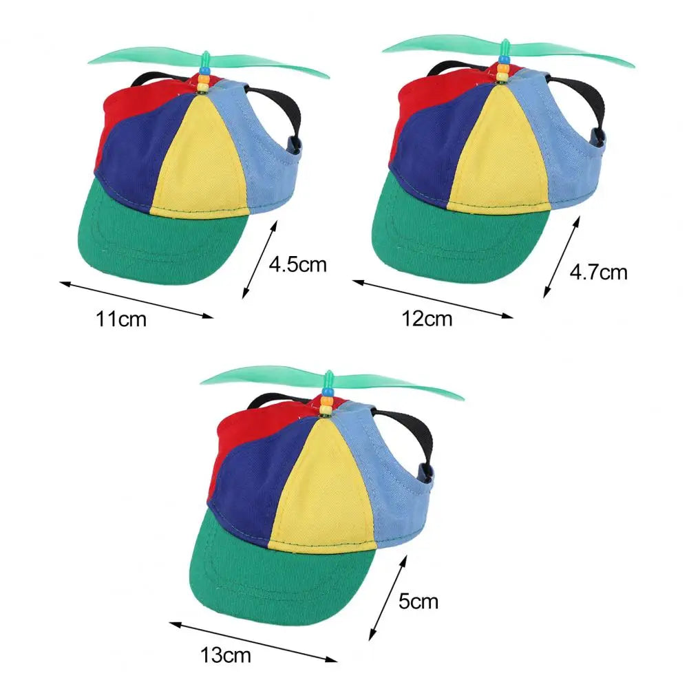 Pet Hat with Propeller Design Breathable Pet Hat Colorful Pet Propeller Hat Adorable Sunproof Dog Baseball Cap for Summer