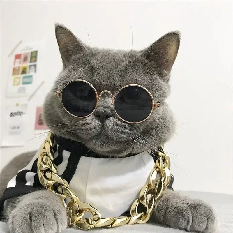 Cat Sunglasses Summer Outdoor Puppy UV Protection Sunglasses Dolls Sun Glasses Small Dog Cosplay Photo Props Cute Pet Sunglasses