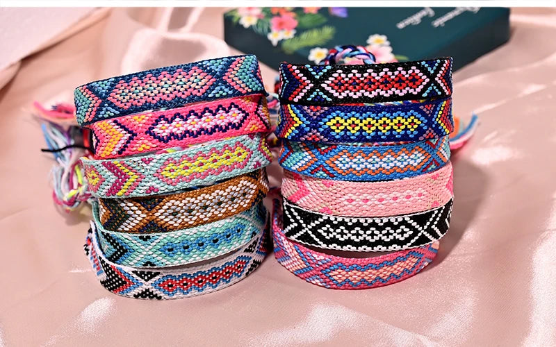 12 Colors Bohemia Friendship Tassel Bracelet for Women Fashion Cotton Rope Weaveing Summer Beach Boho Girl Bracelets