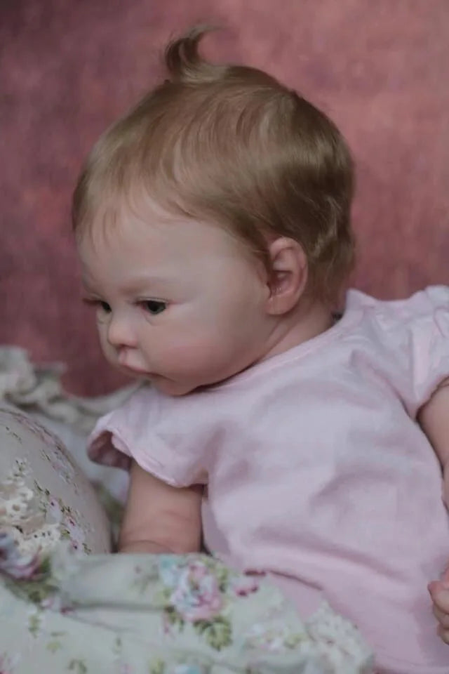 NPK 49CM Newborn Baby Girl Reborn Doll Meadow Soft Cuddly Body Lifelike Soft Touch 3D Skin with Visible Veins Art Doll