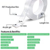 1M/2M/3/5M Nano Tape Double Sided Tape Transparent NoTrace Reusable Waterproof Adhesive Tape Cleanable Home gekkotape