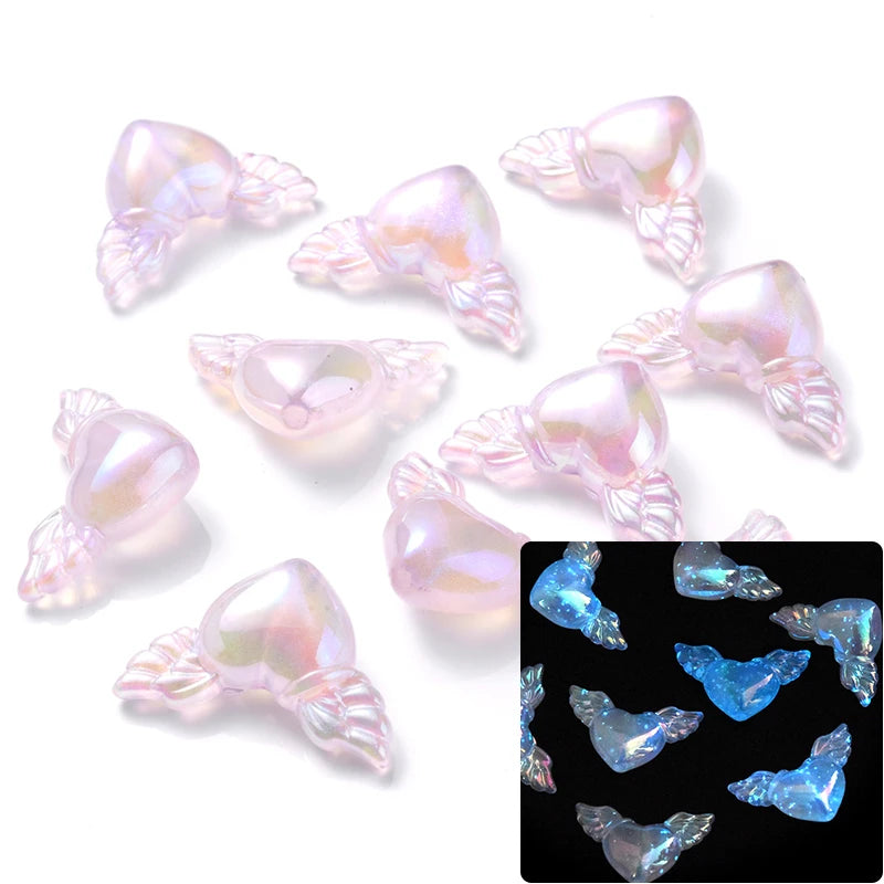 30Pcs Luminous Acrylic Beads 15mm Pentagram Loose Beads For Glow In The Dark Jewelry Making DIY Bracelet Necklace Earring