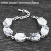 Vintage Oval Natural Jades Quartz Bracelet For Women Prong Natural Stone Amethysts Tiger Eye Lapis Lazuli Bracelets
