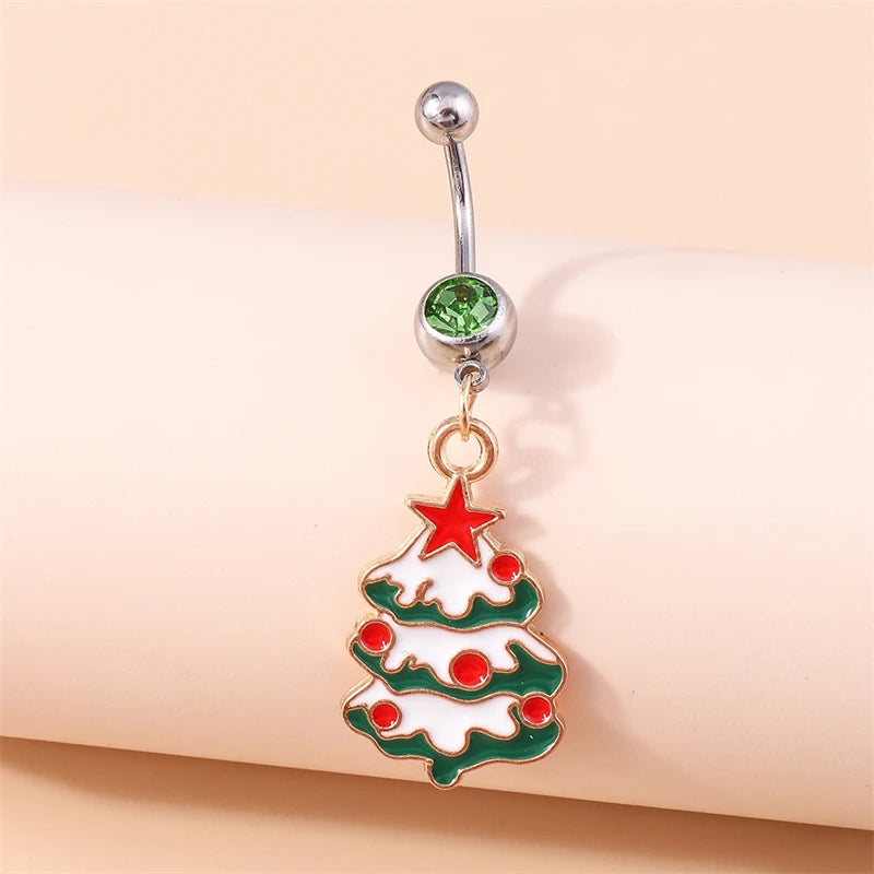 Fashion Fruit Cherry Belly Button Rings Sexy Navel Rings Belly Piercing Body Jewelry for Women Girl Party Holiday Jewelry Gifts