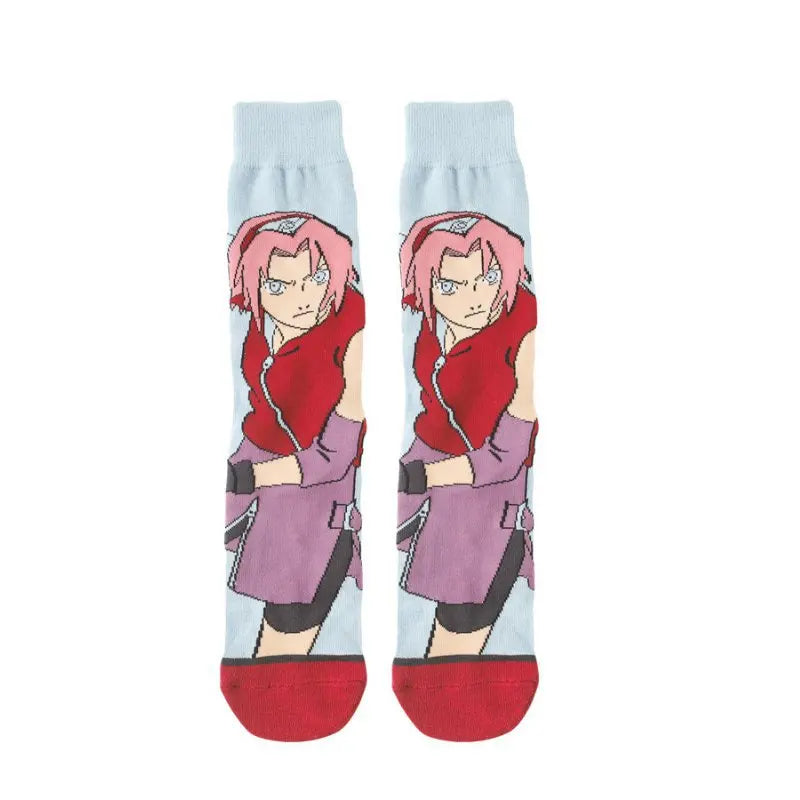 New 1 pair of Bandai cartoon men's and women's socks cartoon personality skateboard socks anime mid tube cotton neutral socks