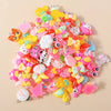 15pcs New Mix Kawaii Summer Vacation Pink Flower Heart Butterfly Ice Cream Star Resin Earrings Charms Diy Jewelry Making Pendant