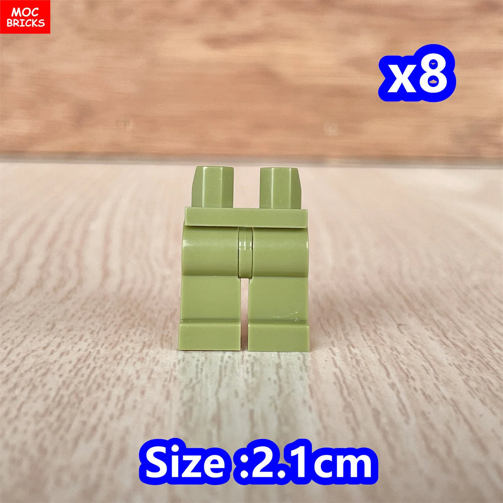 8pcs/lot MOC Bricks Blank Pants legs Body Wear Figure Accessory Assembled Building Blocks Toy Kids Plastic Dolls