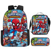 3pcs/set Spider Man Students Backpack Pencil Case Messenger Bag Wear-resistant Lightening Breathable Waterproof Schoolbag