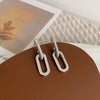 Retro Double Loop Drop Earrings – Gold Geometric Round Hoop Earrings for Women & Girls