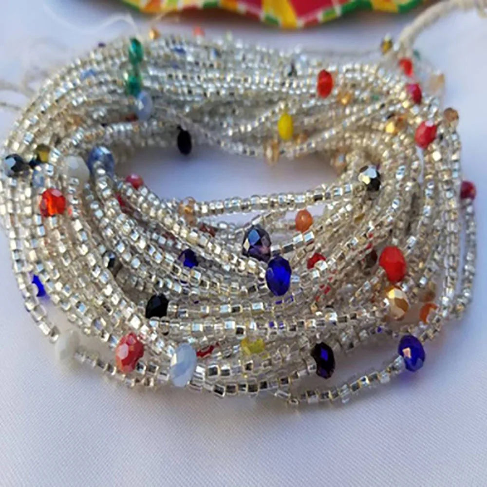 Colorful Beaded Elasticity Waist Belly Chain for Women Girl 2023 Fashion Summer Beach Waistband Bikini Beads Jewelry