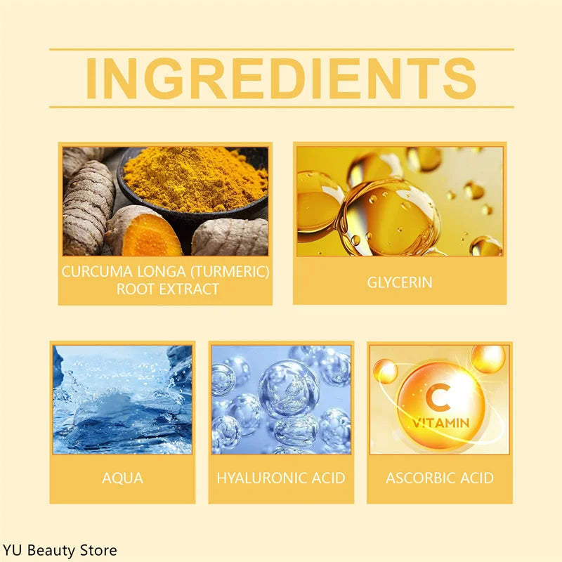 Turmeric Vitamin C Clay Mask Deep Cleansing Facial Improves Dark Spots Acne Hydrating Skin Care Tightens Skin Evens Skin Tone