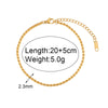 Blingbing Trendy 3mm 3A Zircon Cubic Zirconia Tennis Chain Anklets Leg Bracelets For Woman Stainless Steel Bracelet On the Leg