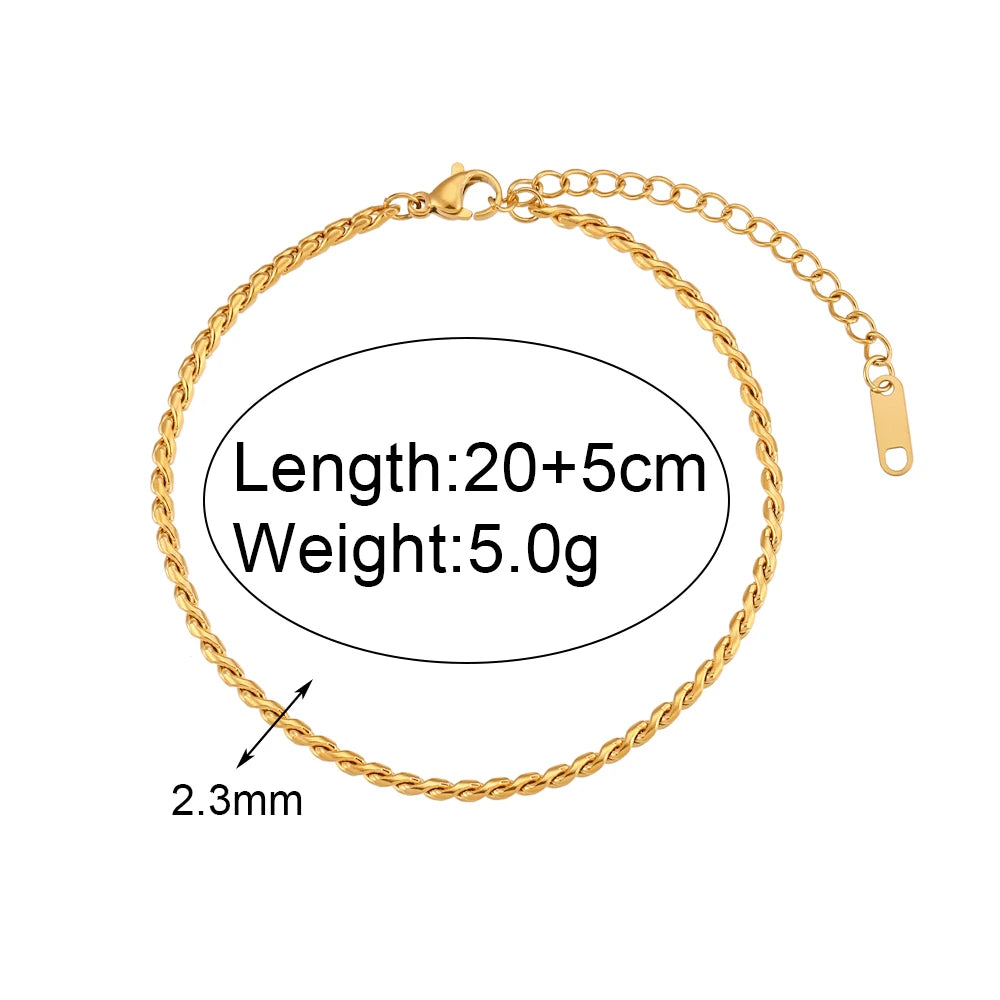 Blingbing Trendy 3mm 3A Zircon Cubic Zirconia Tennis Chain Anklets Leg Bracelets For Woman Stainless Steel Bracelet On the Leg