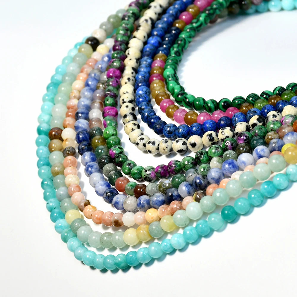 Yumfeel Bohemian Colorful Natural Stone 4mm Round Beads Necklaces Women Summer Friendship Neck Jewelry Fashion Vacation Chokers