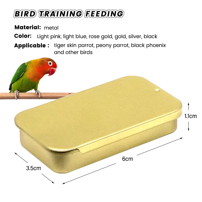 1 Pc Bird Feeding Handheld Feeder Mini Feeding Box Multiple Colors Bird Training Food Jar Bird Growth Training Interactive Toy