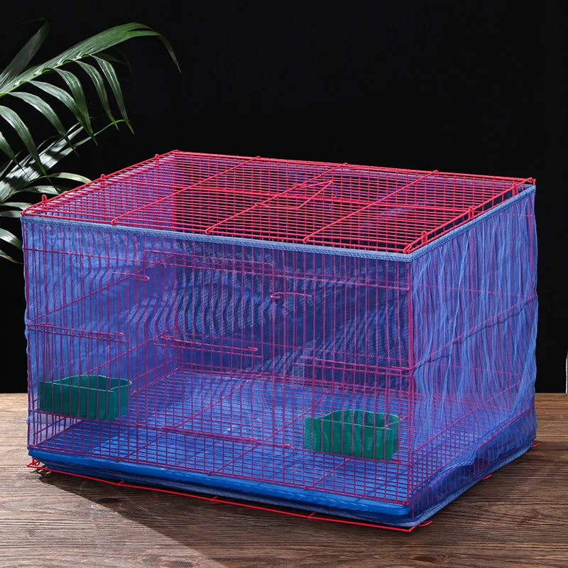 Mesh Bird Cage Cover Shell Skirt Net Easy Cleaning Catcher Guard Bird Cage Stretchy Mesh Parrot Bird Cage Net Jaula Para Pajaros