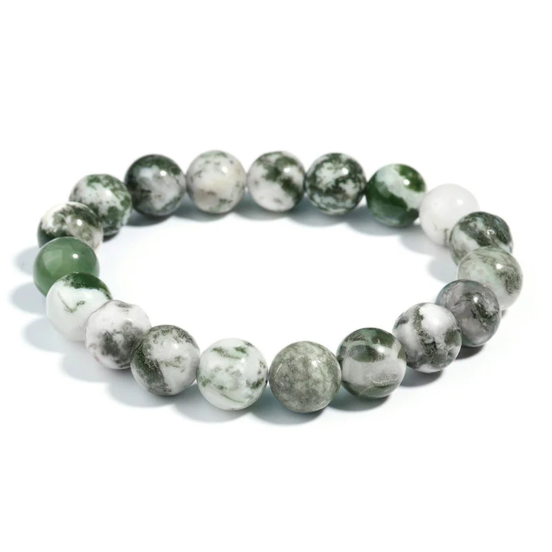 1 Piece Of Depression Healing Crystal Stone Bracelet. Dendritic Agate. Relieves Stress, Enhances Confidence And Eliminates Worry