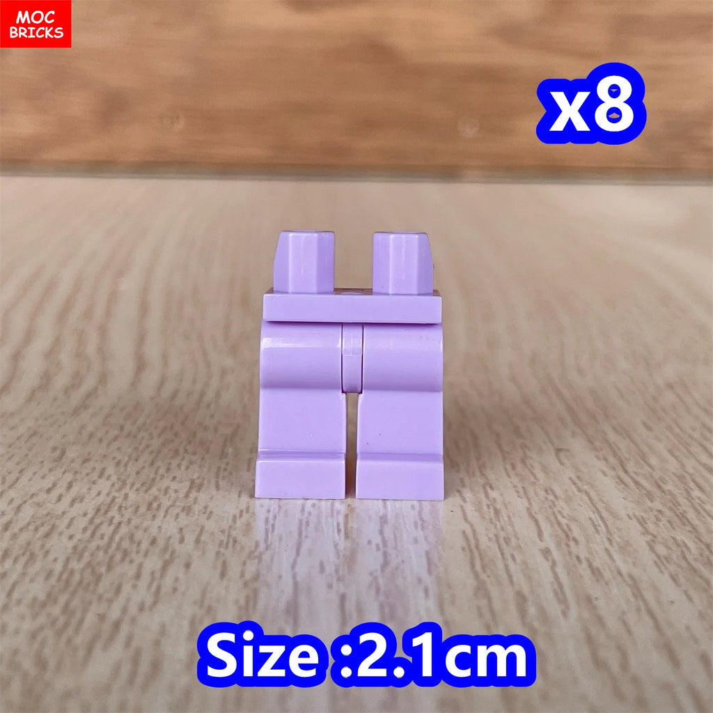 8pcs/lot MOC Bricks Blank Pants legs Body Wear Figure Accessory Assembled Building Blocks Toy Kids Plastic Dolls