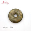Natural Pyrite Donut Circle Round Silvers Gray Beads Stone For Necklace Pandant Earring Jewelry Making 1 Pcs 25/35/40mm