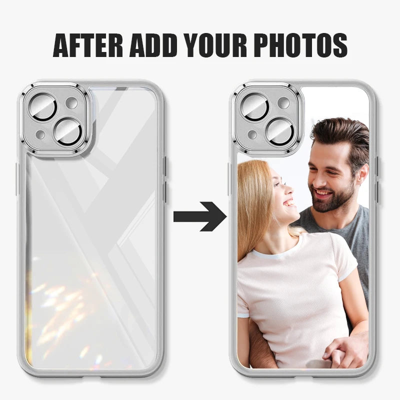 Personalized DIY Customized Name Photo Phone Case For iPhone 16 15 Pro Max 14 13 12 Pro 11 Shockproof Soft Silicone TPU Cover