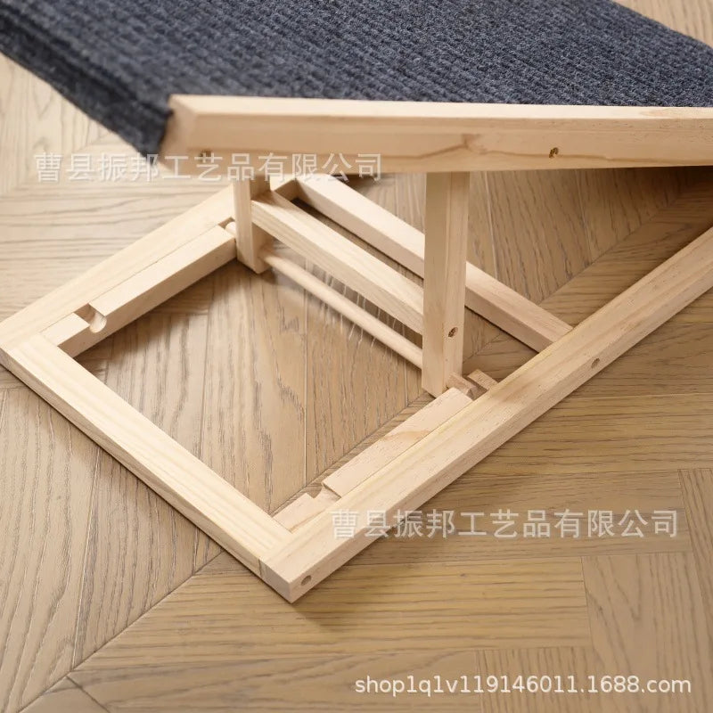 ‌Adjustable Wooden Pet Stairs & Ramp - Foldable Dog Steps for Indoor Cats, Portable Climbing Frame with Anti-Slip Surface