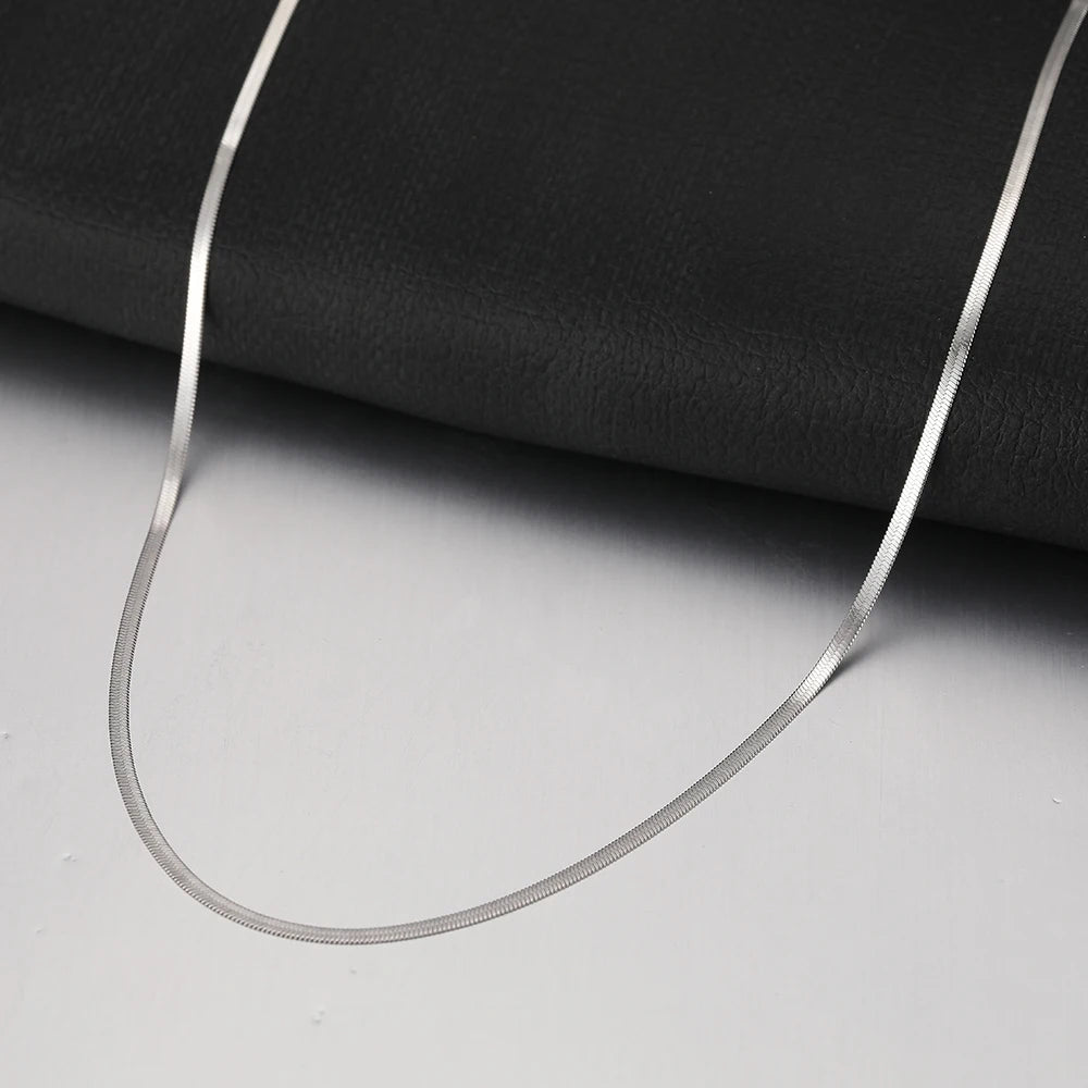 Stainless Steel Necklaces Herringbone Blade Snake Chain Light Luxury Unisex Clavicle Choker Men Necklace For Women Jewelry Gifts