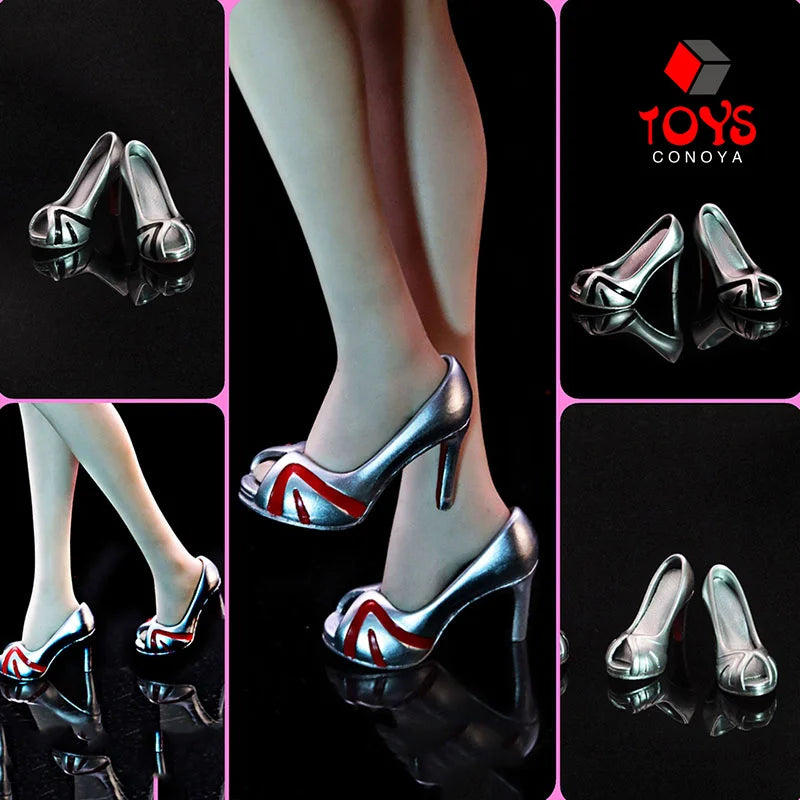 1/6 Scale Female Fishbill High Heels Shoes Model Fit 3.3cm Length Feet Soldier 12" Action Figure Body