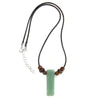 Men Vintage Rectangle Obsidian Pendent Necklace Natural Tiger Eye Labradorite Gem Leather Rope Braid Necklace Healing Jewelry