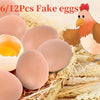 6/12Pcs Plastic Eggs Chicken House Small Fake Eggs Farm Animal Supplies Cages Accessories Guide Chicken Nest Egg Painting