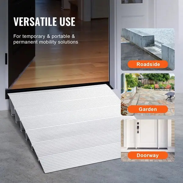 VEVOR Door Threshold Ramp, 6' Rise, 800 lbs Load Capacity, Door Ramp for Wheelchairs, Aluminum Threshold Ramp for Doorways, Adju