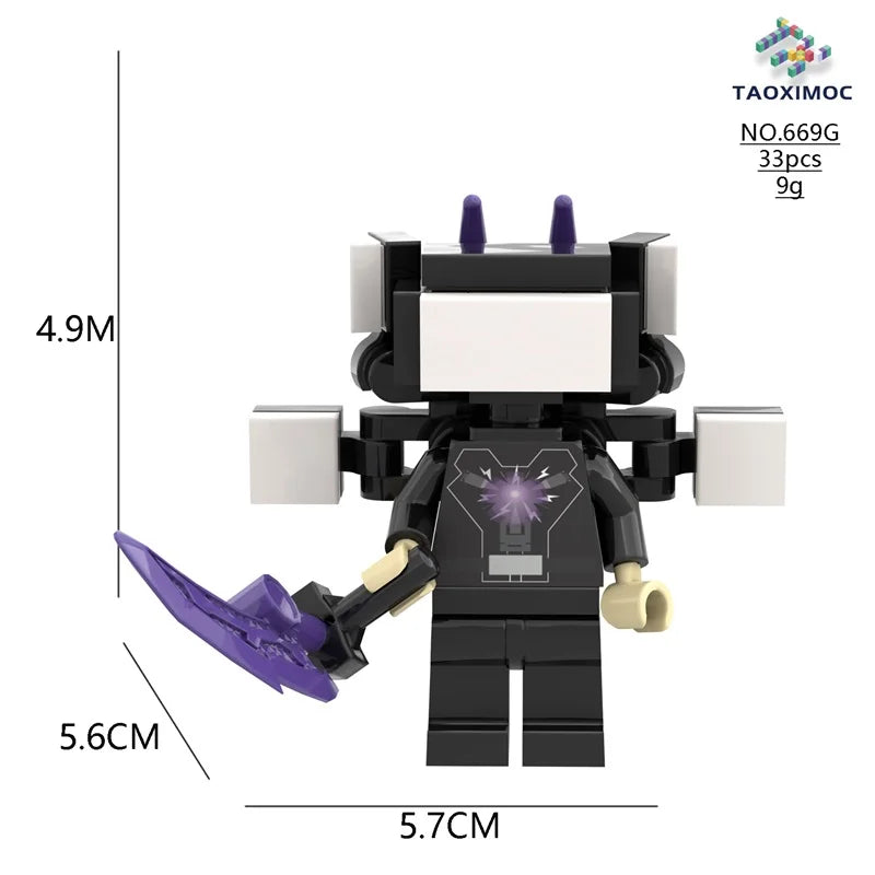 2024 New Skibidi Toilet Men vs. Monitor Building Blocks Super Titan TV Man Sound Man Children's Toy Birthday Building Block Gift