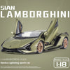 1:18 Lamborghini SIAN FKP 37 sports car Diecast Metal Alloy Model car Sound Light Pull Back Collection Kids Toy Gifts