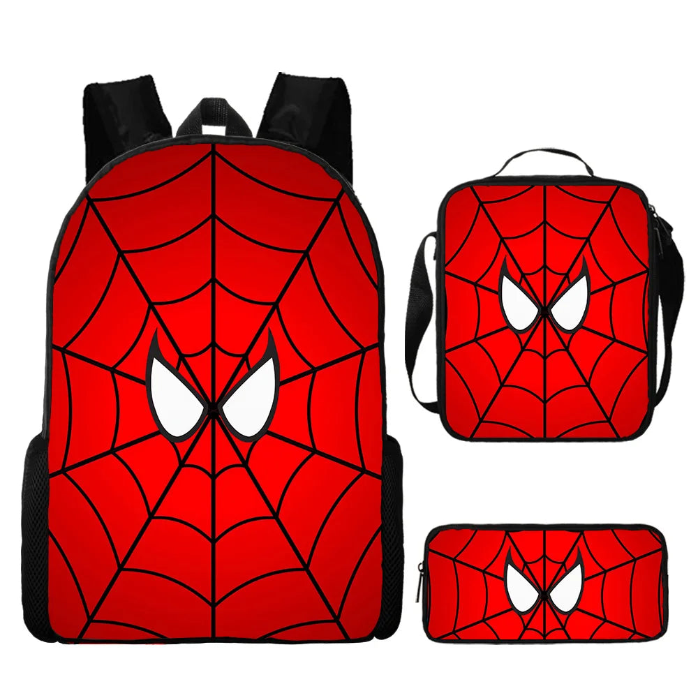 3pcs/set Spider Man Students Backpack Pencil Case Messenger Bag Wear-resistant Lightening Breathable Waterproof Schoolbag