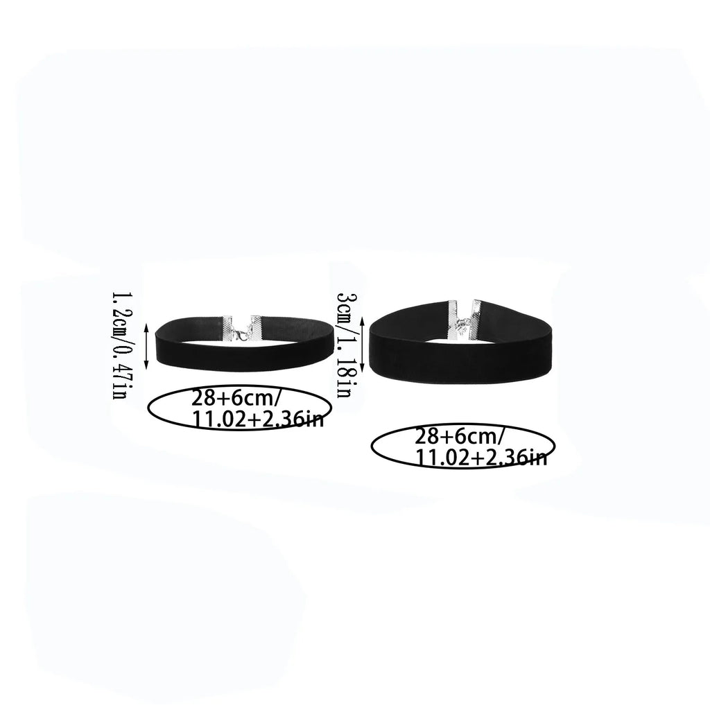 Gothic Black Velvet Choker Necklace – Women’s Tattoo Style Short Neck Collar Jewelry