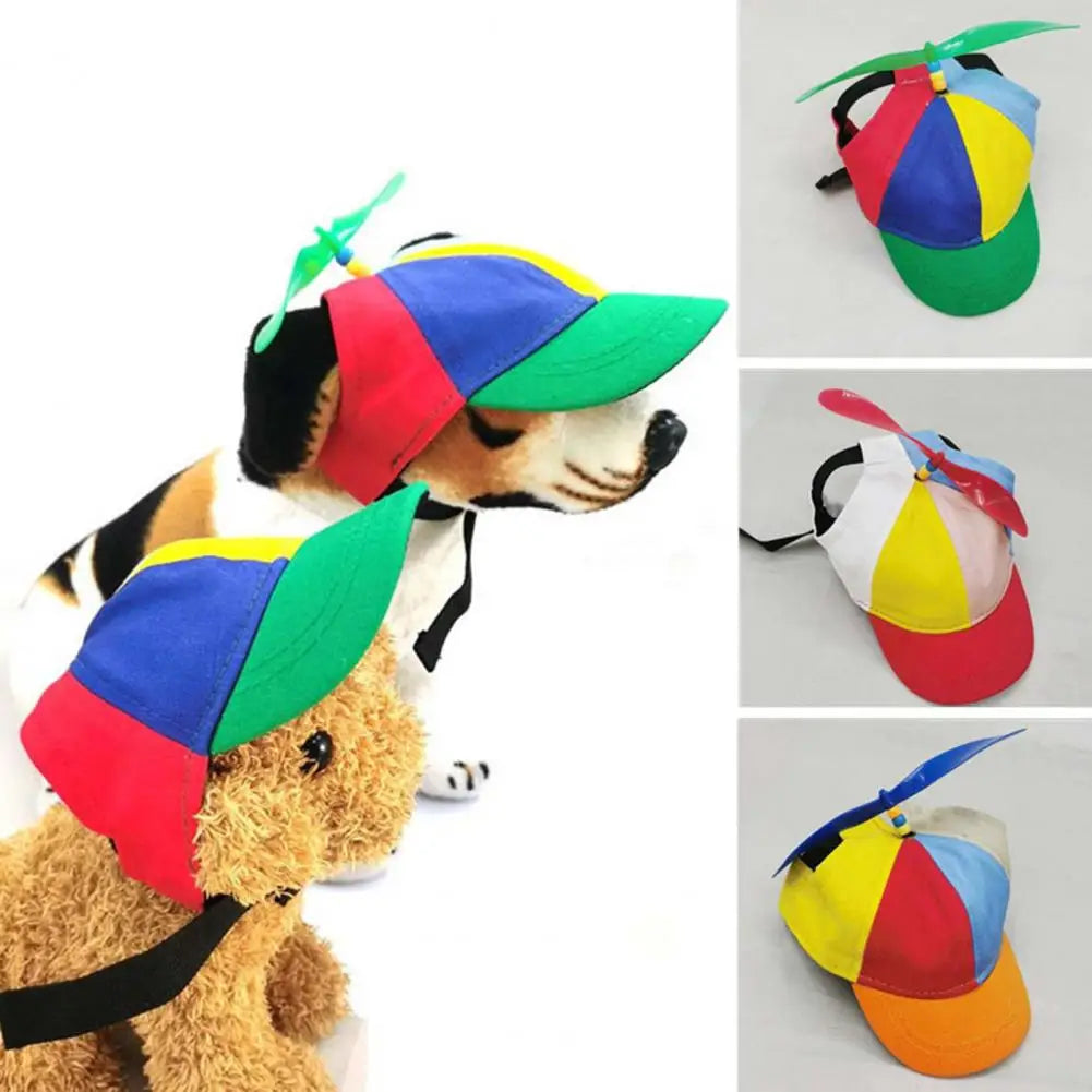 Pet Hat with Propeller Design Breathable Pet Hat Colorful Pet Propeller Hat Adorable Sunproof Dog Baseball Cap for Summer
