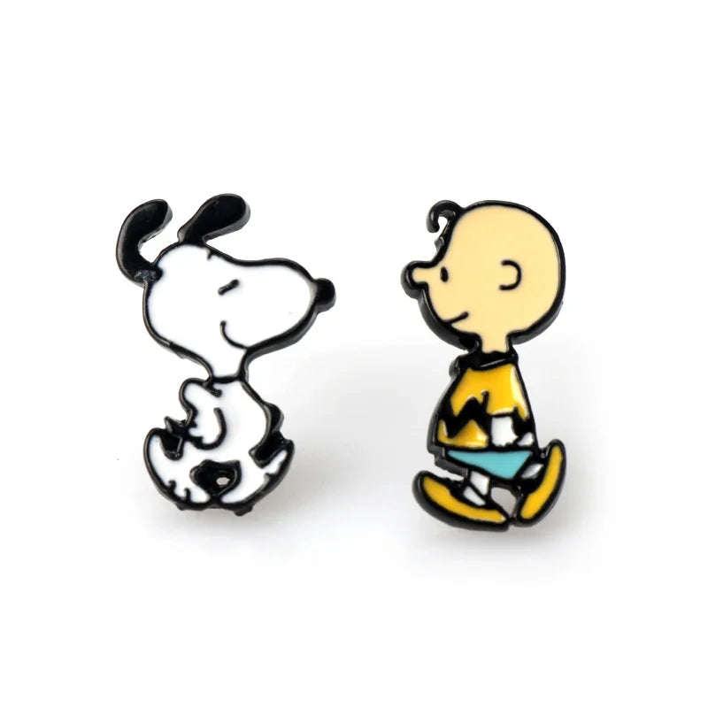 Cartoon Snoopy Women's Earrings Set Cartoon Cute Fashion Jewelry Earrings Hip Hop Creativity Funny Earrings Gifts