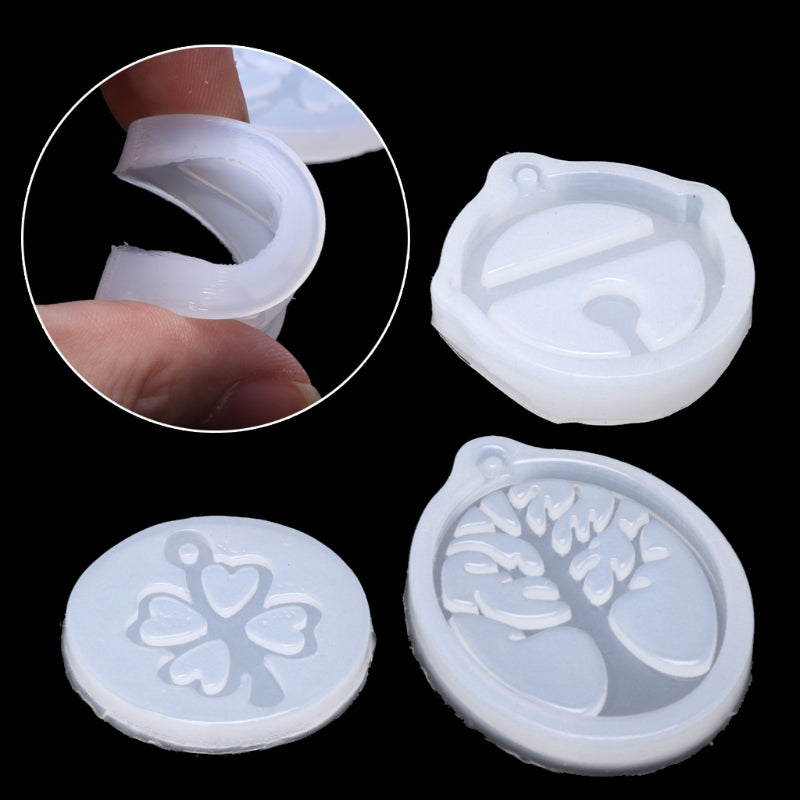 DIY Clover Bell Tree Earrings Silicone Epoxy Mold DIY Keychain Pendant Jewelry Crafting Mould for Valentine Love Gift