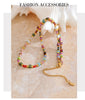 Yhpup Fashion Colorful Natural Stone Beads Chain Y2K Collar Necklace Tarnish Resistant High Quality Handmade Charm Jewelry Gift