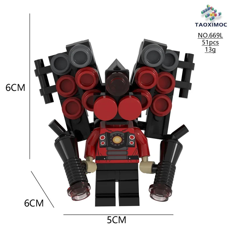 2024 New Skibidi Toilet Men vs. Monitor Building Blocks Super Titan TV Man Sound Man Children's Toy Birthday Building Block Gift