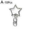 10Pcs New Star Pentagram Hollow Key Chain Rings Keychain DIY Accessories Lobster Clasp Keyring Jewelry Making Findings